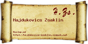 Hajdukovics Zsaklin névjegykártya